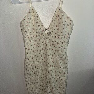 Papaya Cream Floral Dress